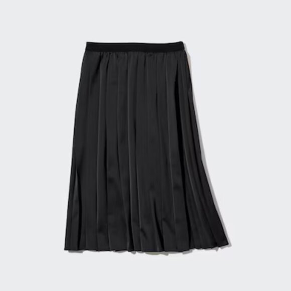 Uniqlo Dresses & Skirts - Uniqlo Satin Pleated Skirt in Black
